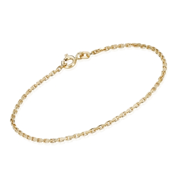 14 ct Anchor Facet Gold Bracelet, 21 cm and 1,4 mm (thread 0,5 mm)